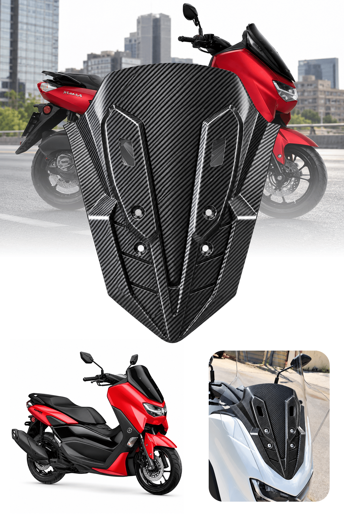 Yamaha Nmax Uyumlu Ön Üst Panel 2021-2024 Karbon Desen