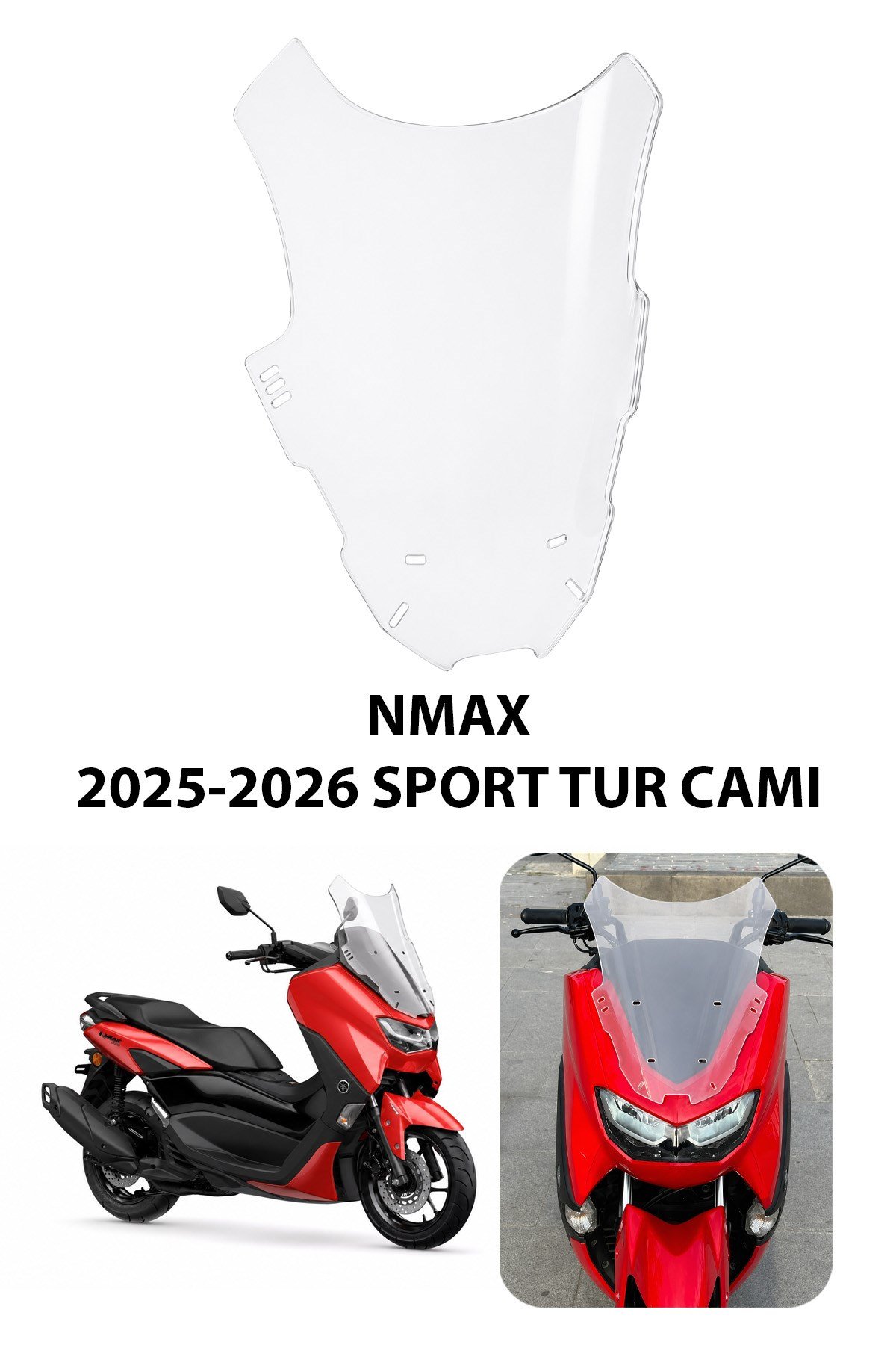 Yamaha Nmax Uyumlu Sport Tur Camı 2025-2026 Mod 5 Şeffaf