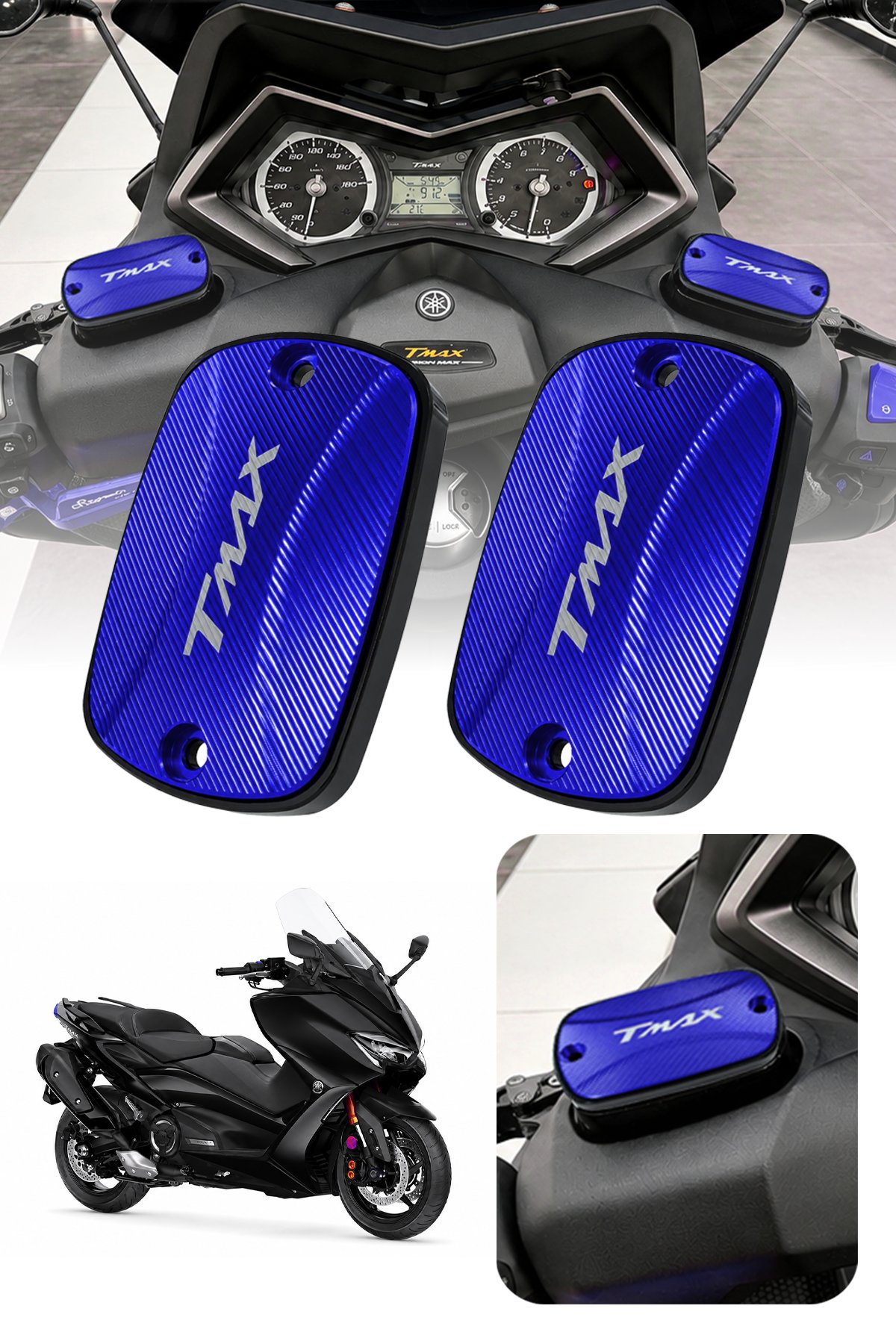 Yamaha Tmax Uyumlu Hidrolik Kapağı 2021-2026 Cnc Mavi