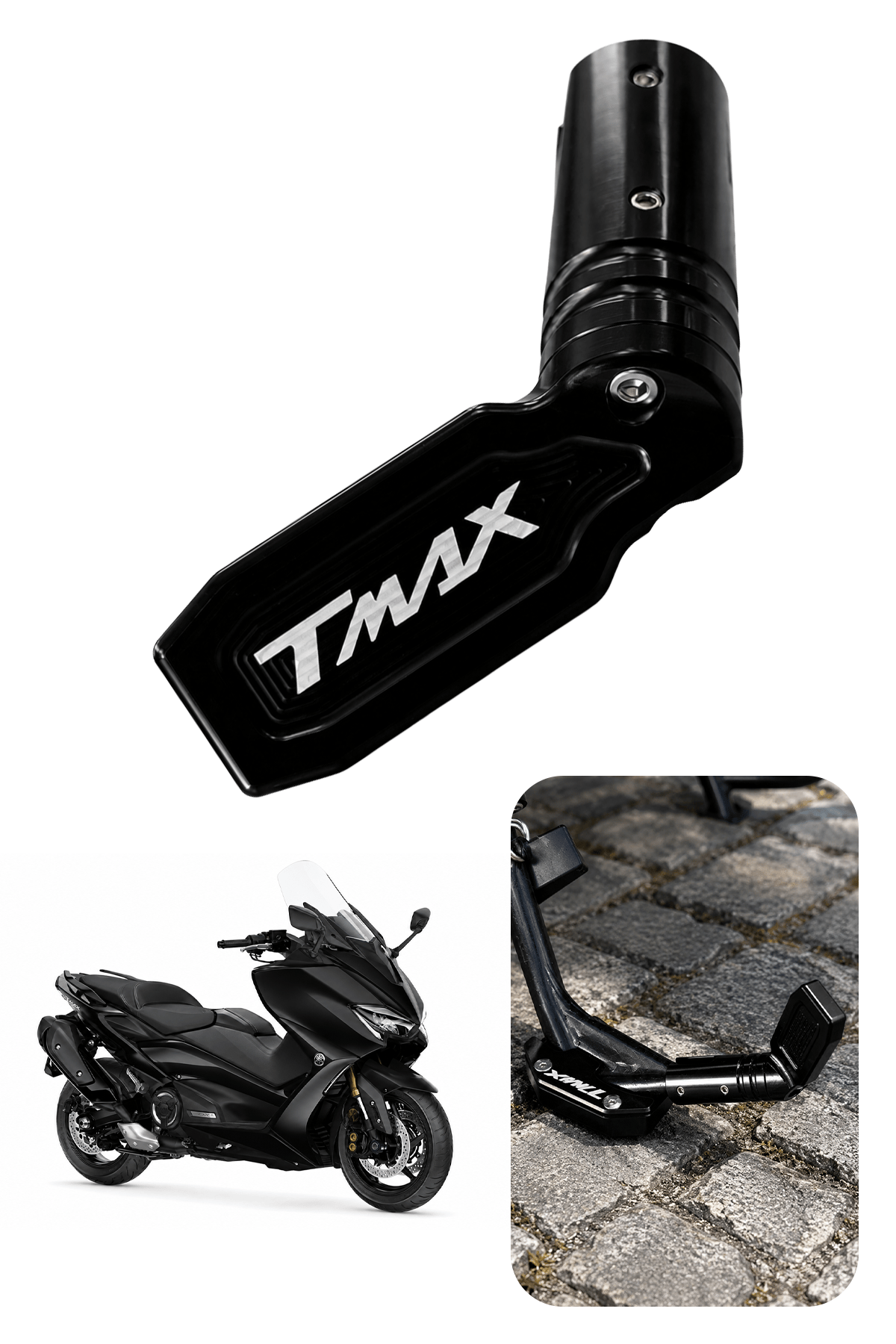 Yamaha Tmax Uyumlu Kaz Ayağı Ucu 2020-2026 Cnc Siyah