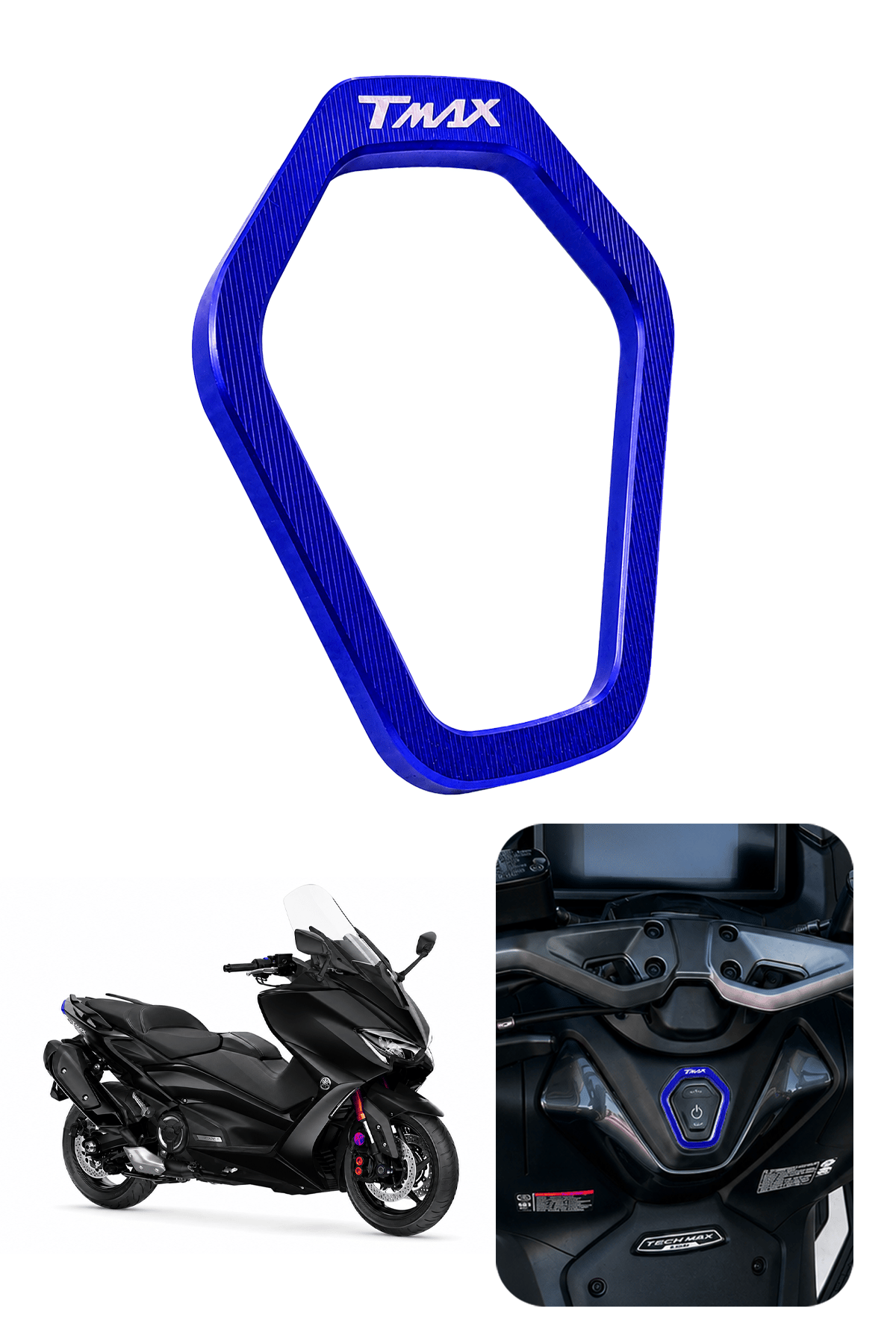 Yamaha Tmax Uyumlu Kontak Çerçevesi 2020-2026 Cnc Mavi