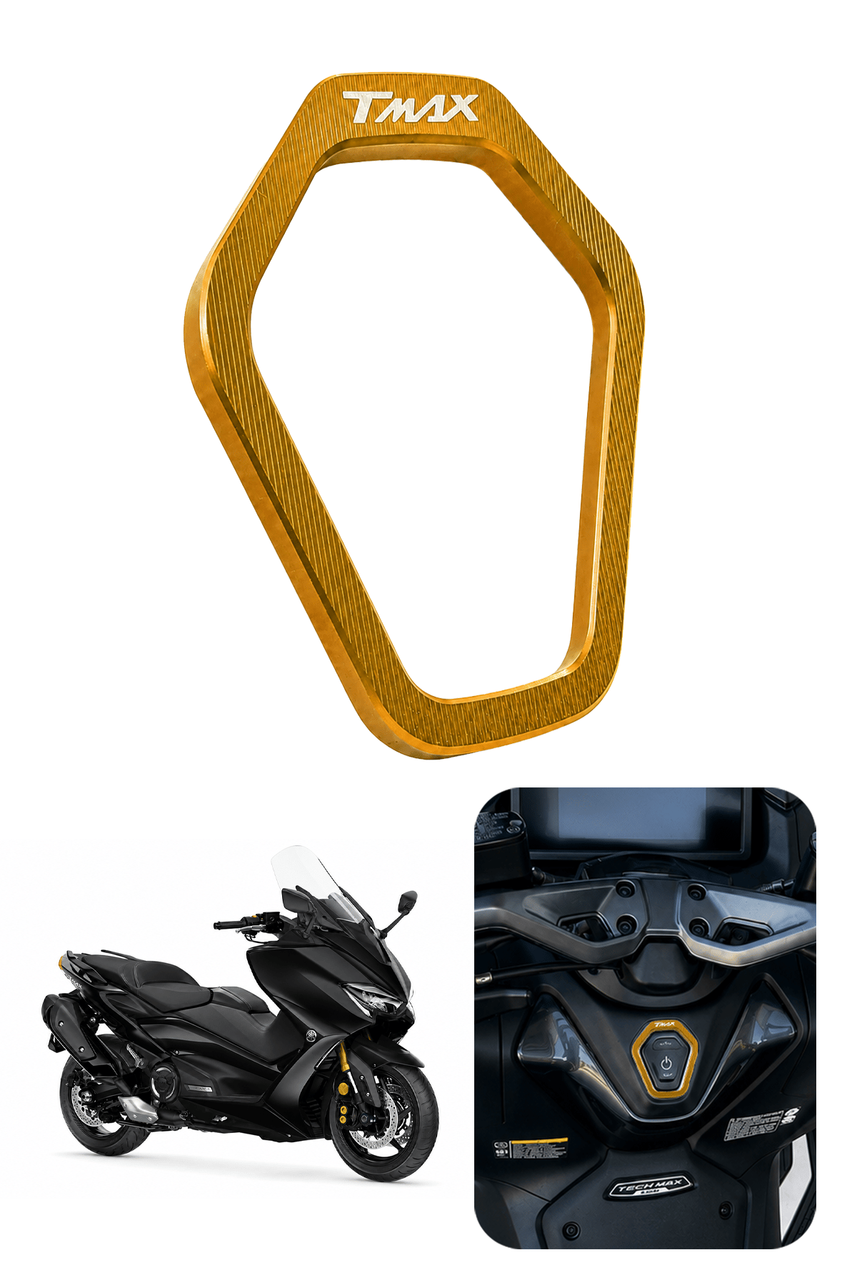 Yamaha Tmax Uyumlu Kontak Çerçevesi 2020-2026 Cnc Gold