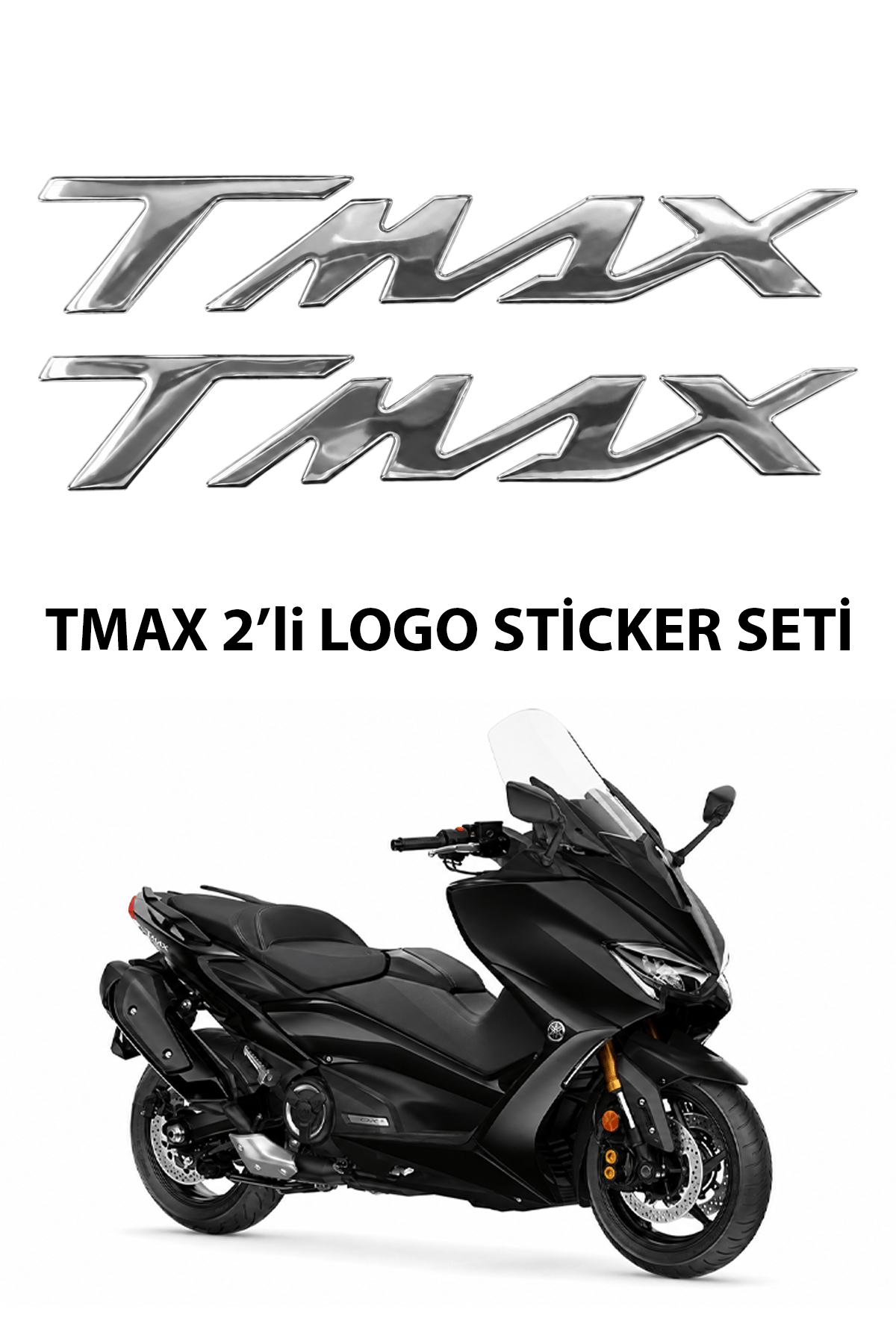 Yamaha Tmax Uyumlu Logo Sticker 2021-2026 Gümüş