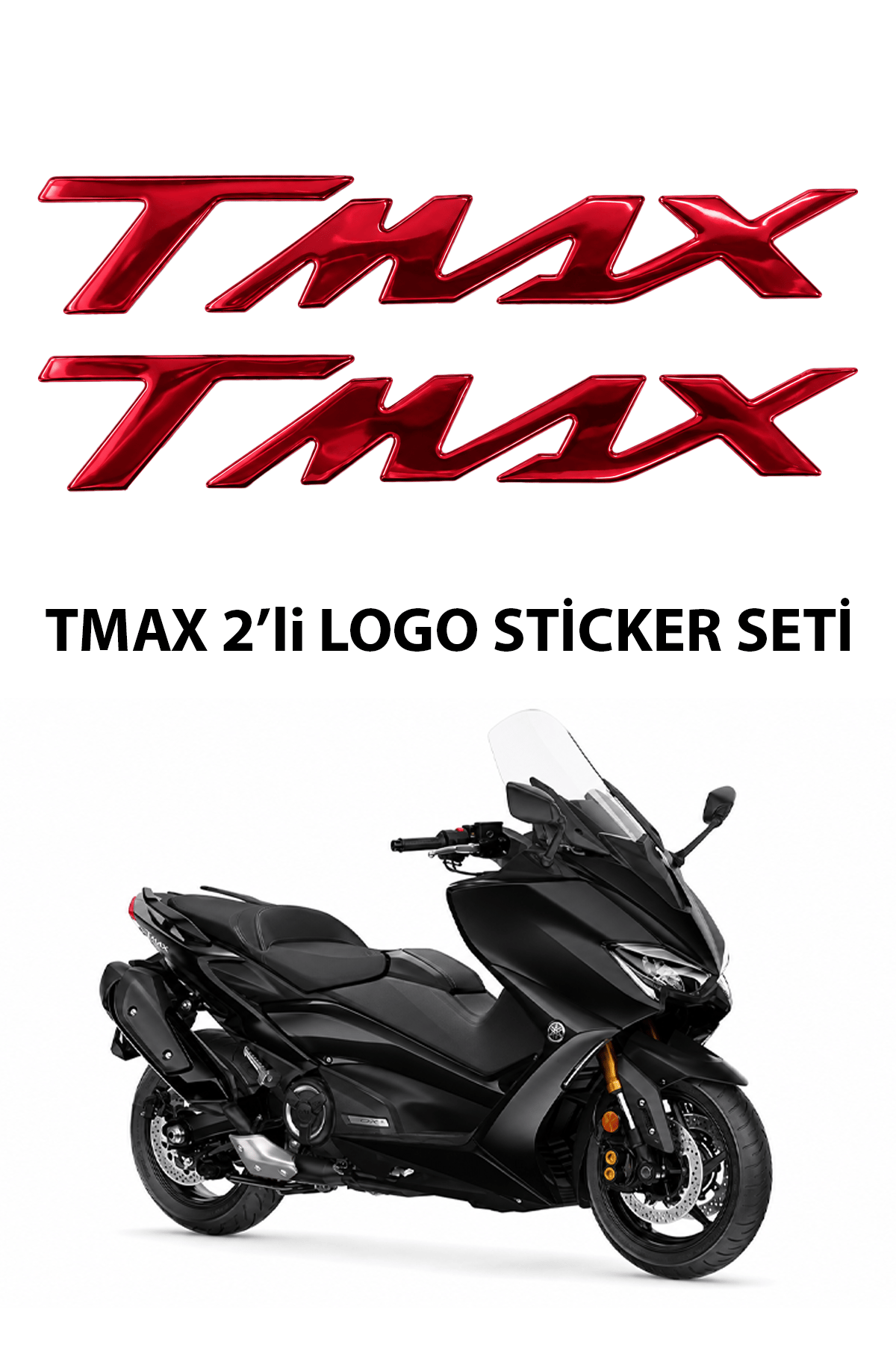Yamaha Tmax Uyumlu Logo Sticker 2021-2026 Kırmızı
