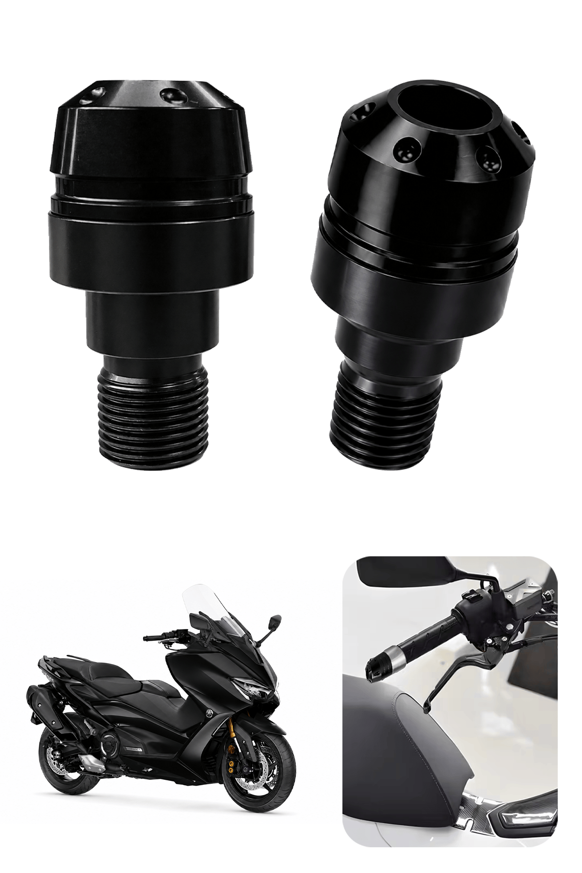 Yamaha Tmax Uyumlu Motosiklet Gidon Denge Topuzu Vidalı Cnc Siyah