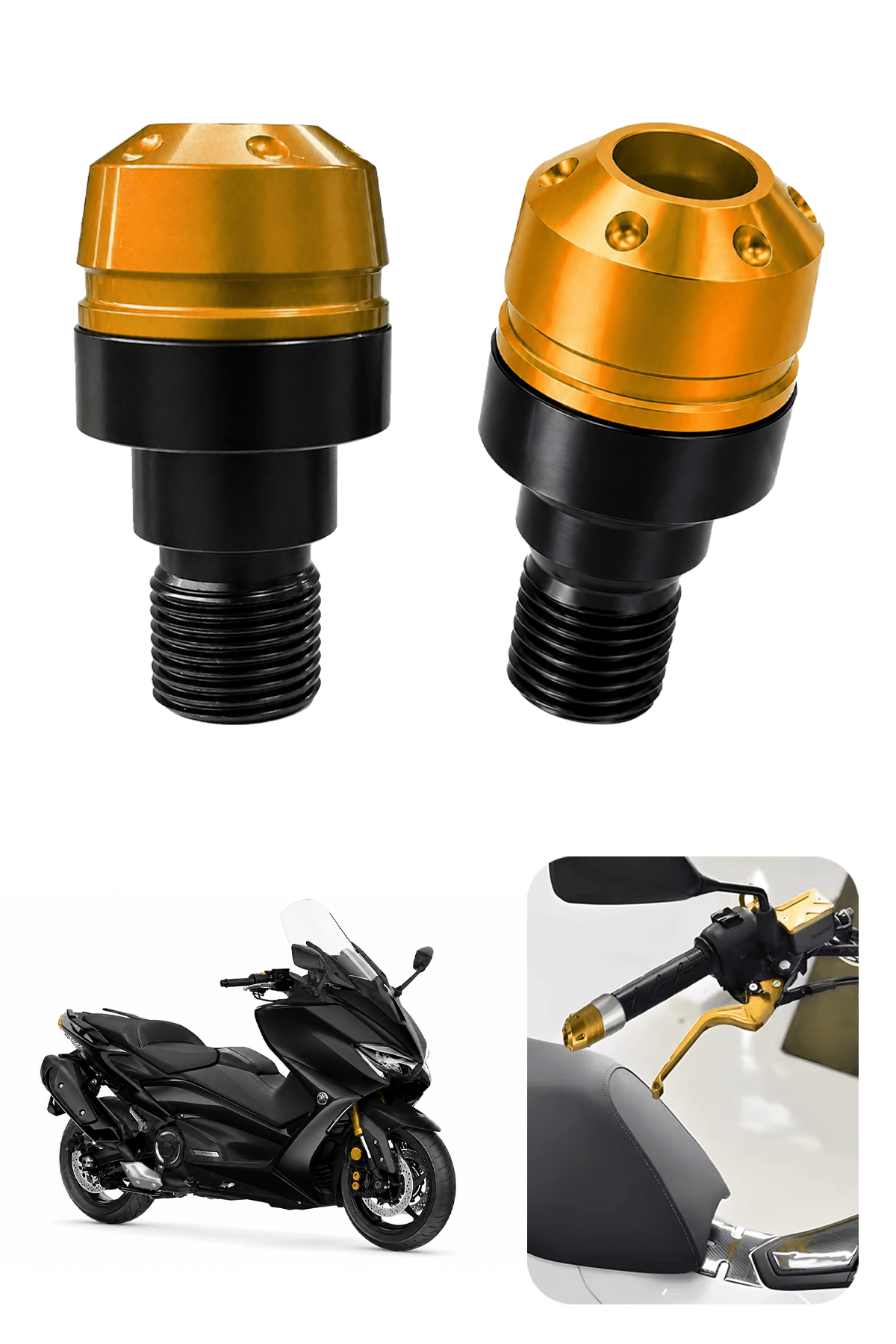 Yamaha Tmax Uyumlu Motosiklet Gidon Denge Topuzu Vidalı Cnc Gold