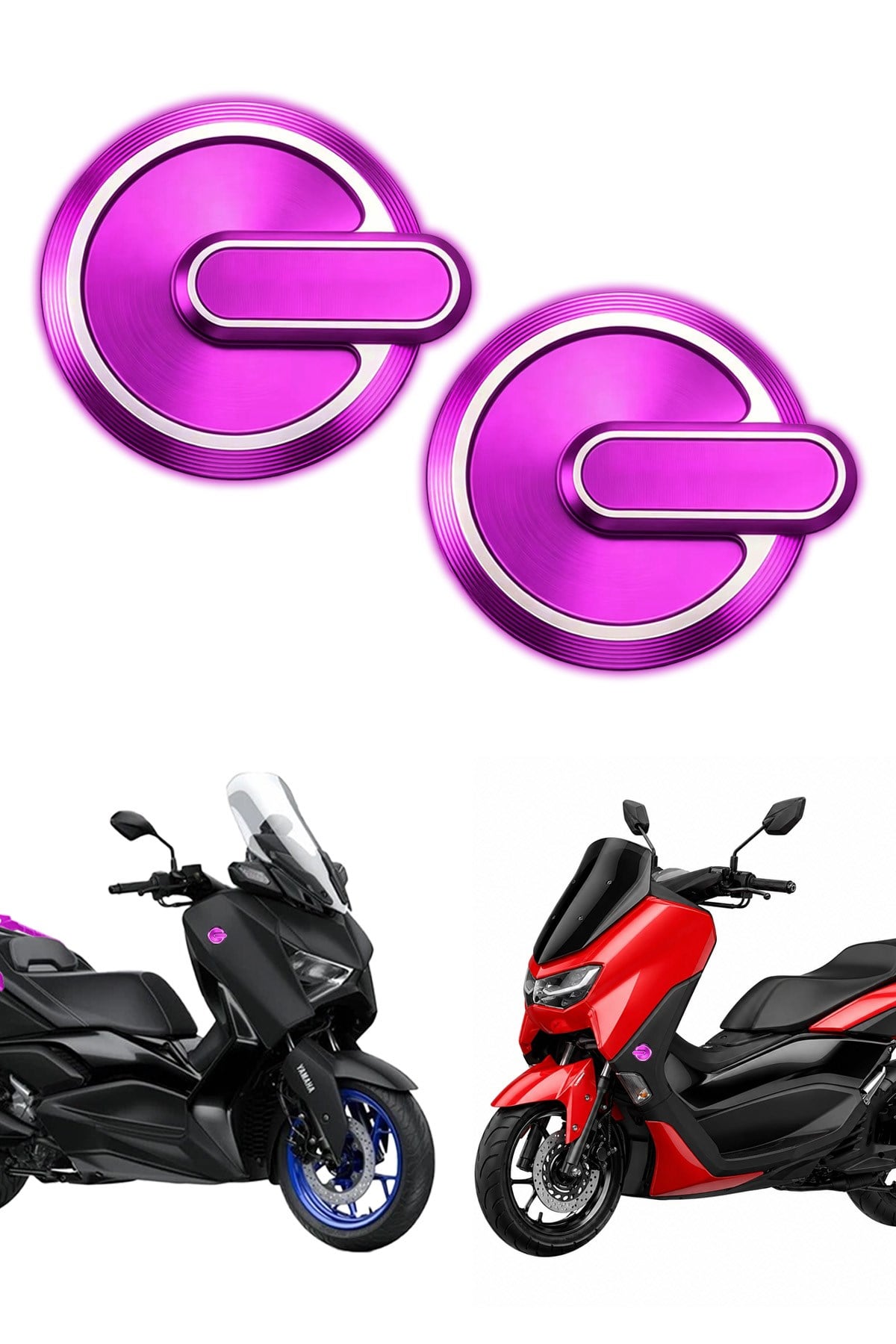 Yamaha Xmax Uyumlu 2 Adet Cnc Logo Mor