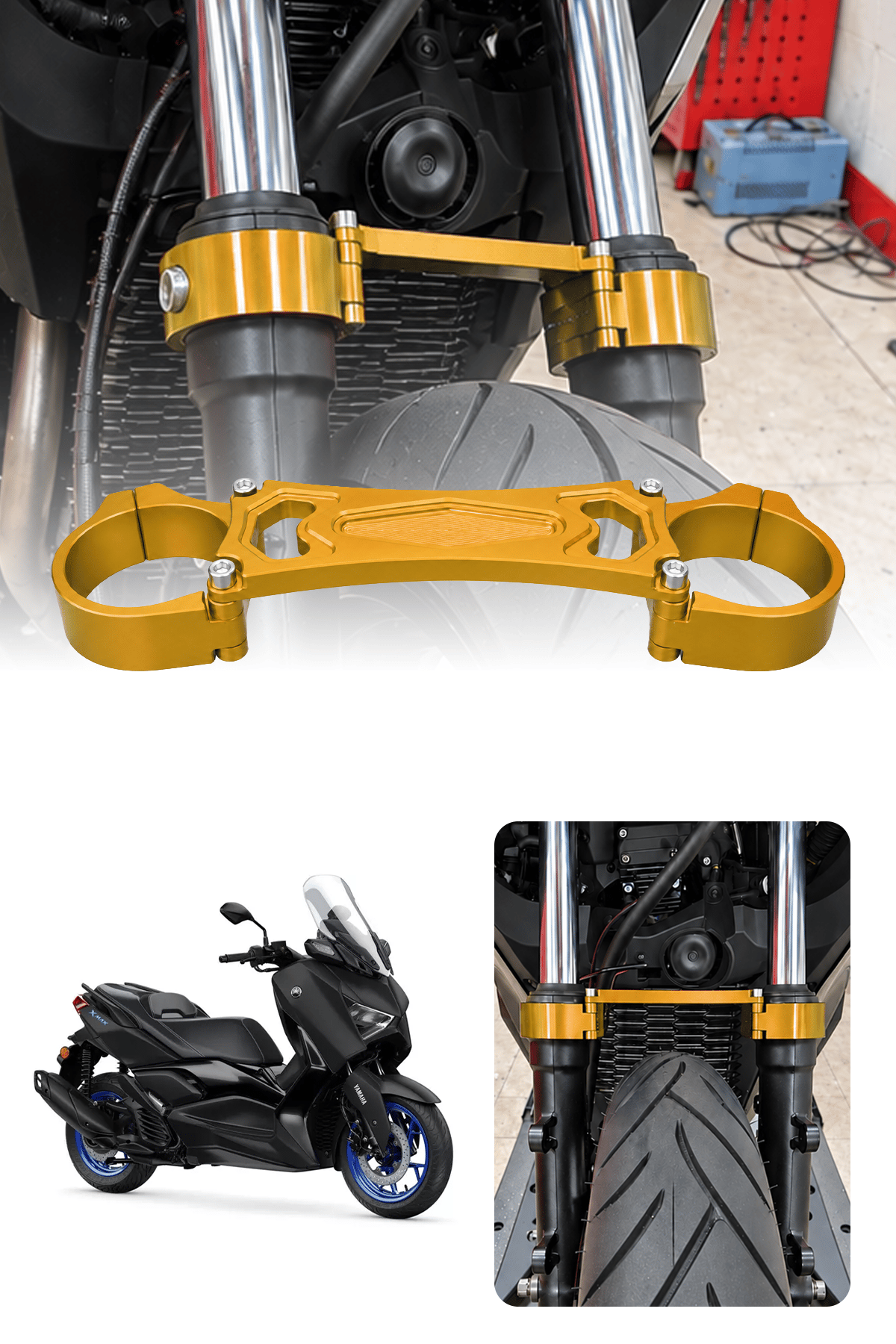 Yamaha Xmax Uyumlu Amortisör Gergisi 2018-2026 Cnc Gold