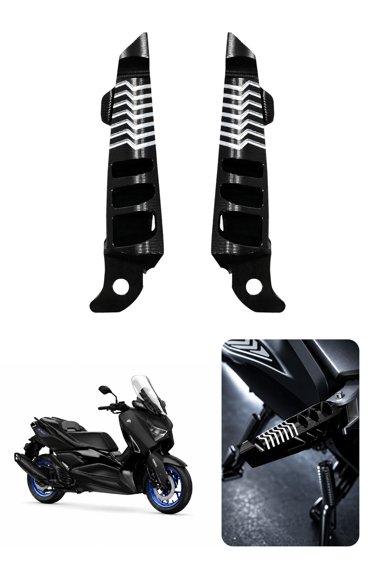 Yamaha Xmax Uyumlu Artçı Basamak 2021-2026 Cnc Siyah