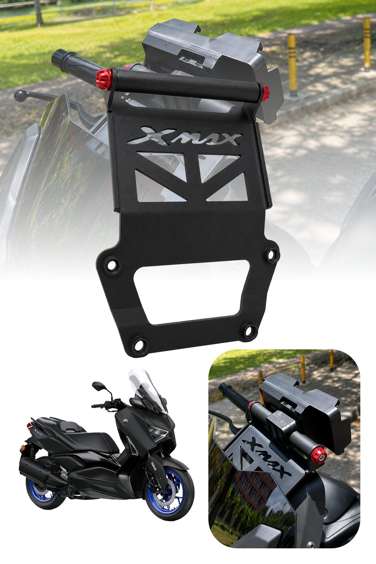 Yamaha Xmax Uyumlu Ayarlanabilir Ön Cam Aksesuar Bar 2021-2026 Siyah
