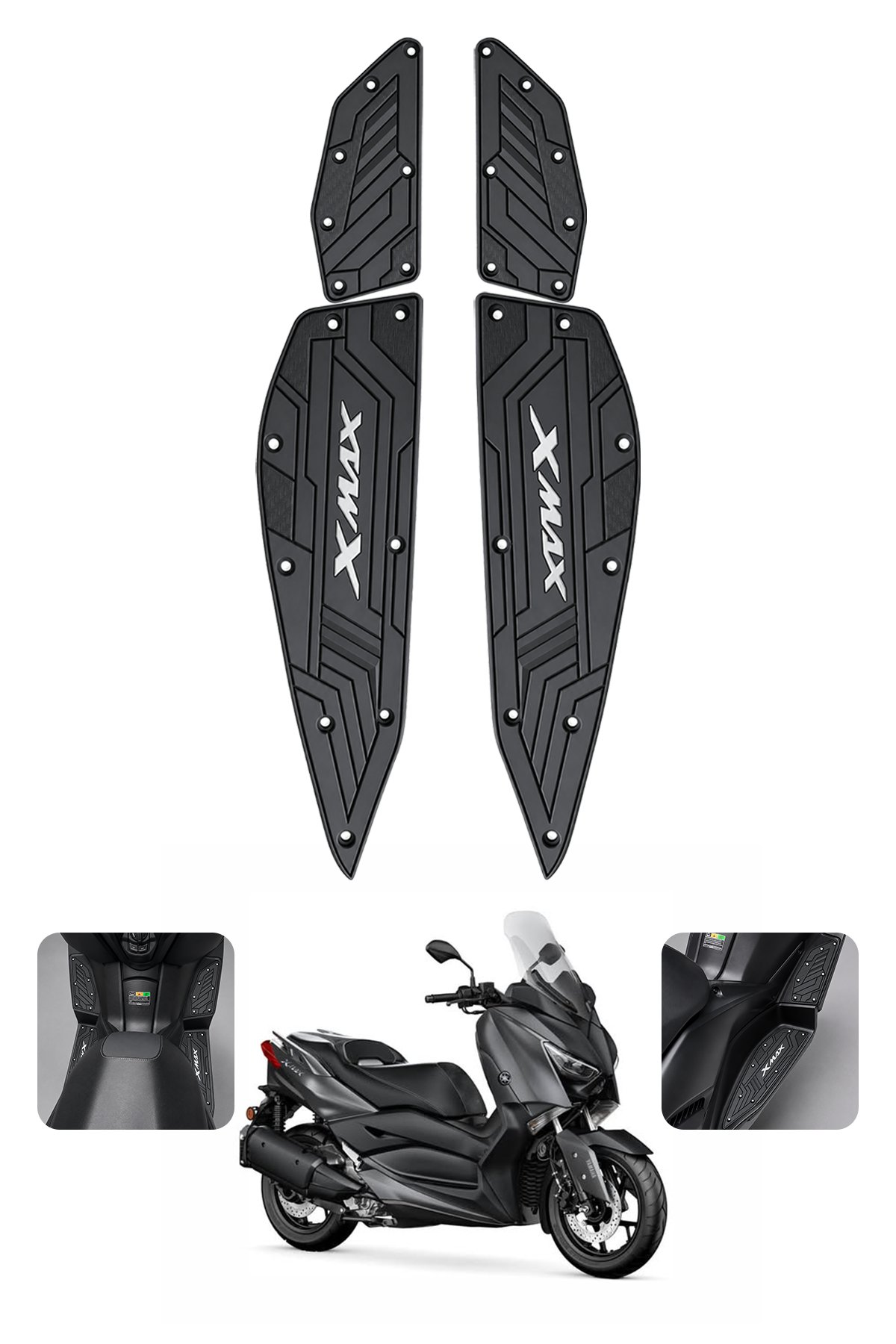 Yamaha Xmax Uyumlu Basamak Seti 2018-2026 Silikon Siyah