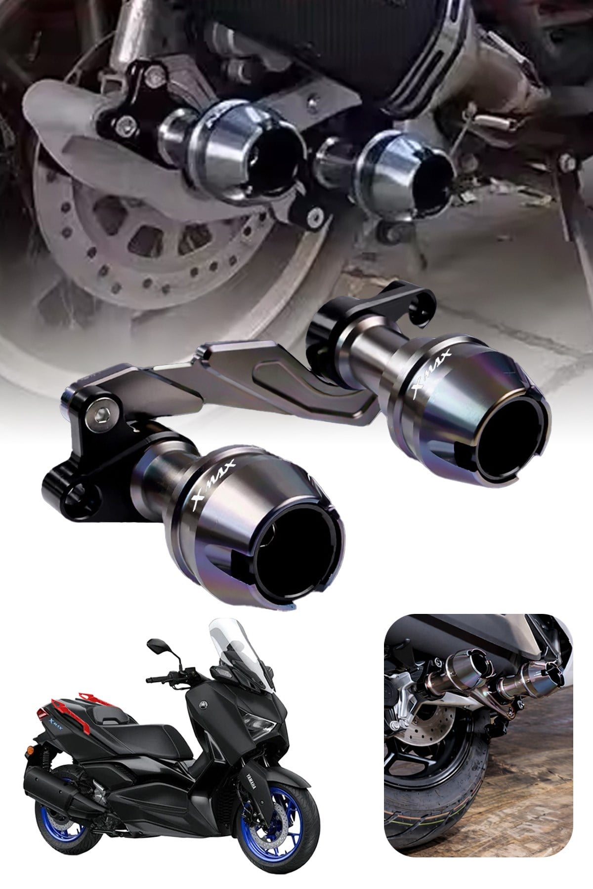 Yamaha Xmax Uyumlu Egzoz Koruma Takozu Cnc Titanyum
