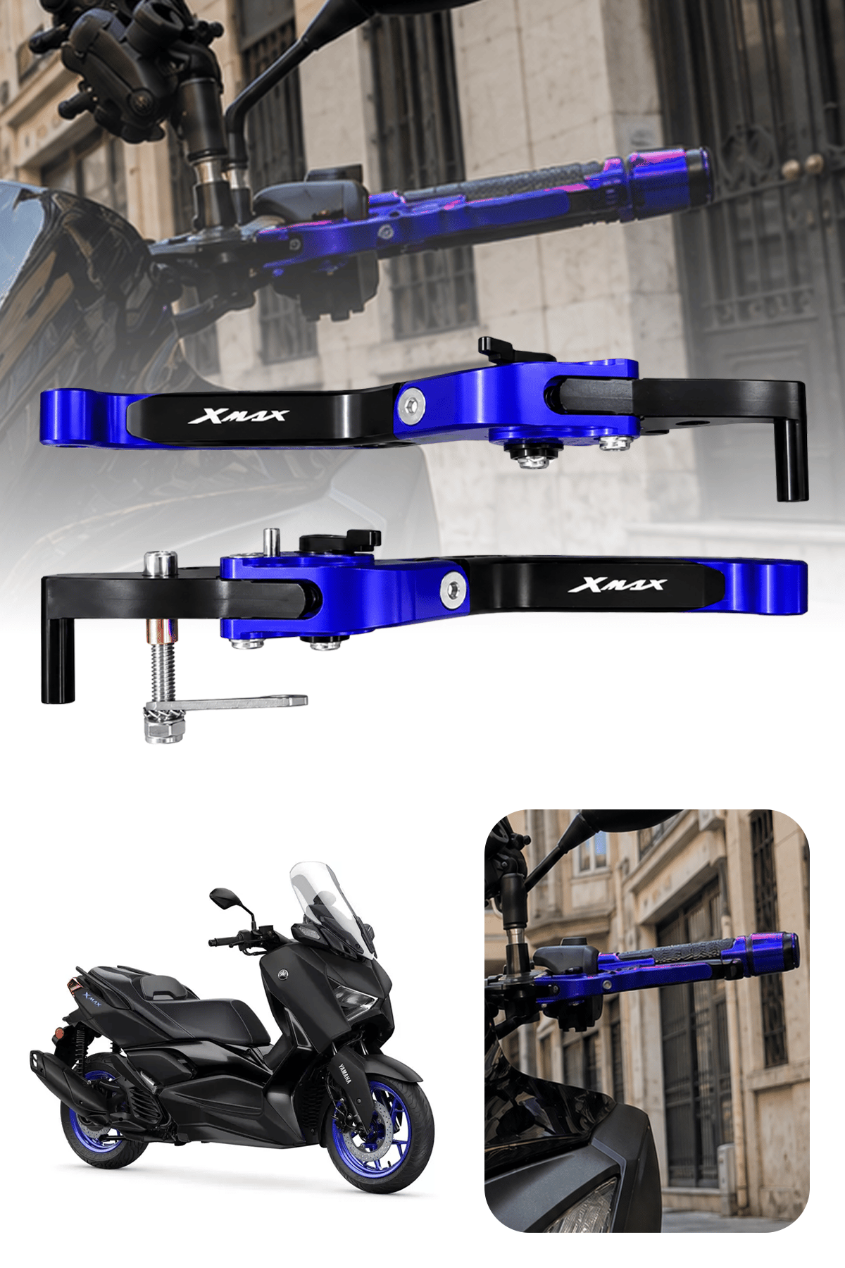 Yamaha Xmax Uyumlu El Frenli Manet 2018-2026 Cnc Mavi