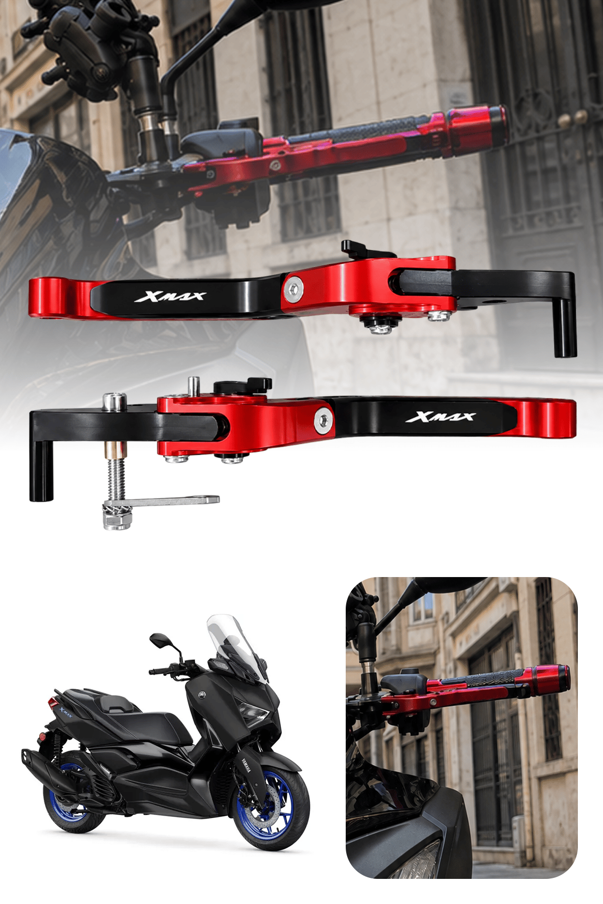 Yamaha Xmax Uyumlu El Frenli Manet 2018-2026 Cnc Kırmızı