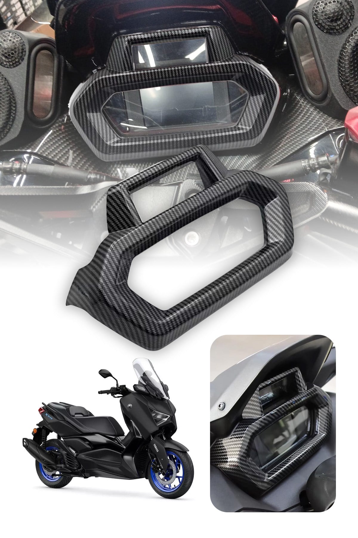 Yamaha Xmax Uyumlu Kadran Çerçevesi 2021-2026 Karbon Desen