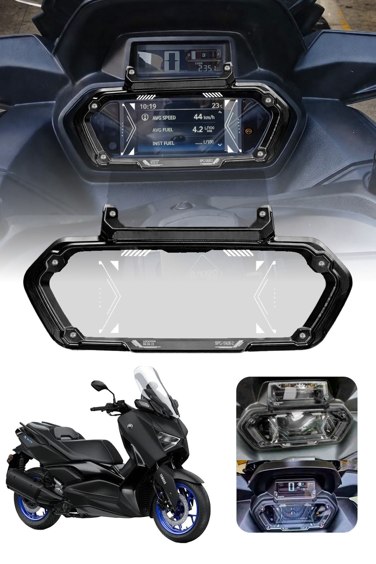Yamaha Xmax Uyumlu Kadran Koruma Çerçevesi 2024 Cnc Siyah