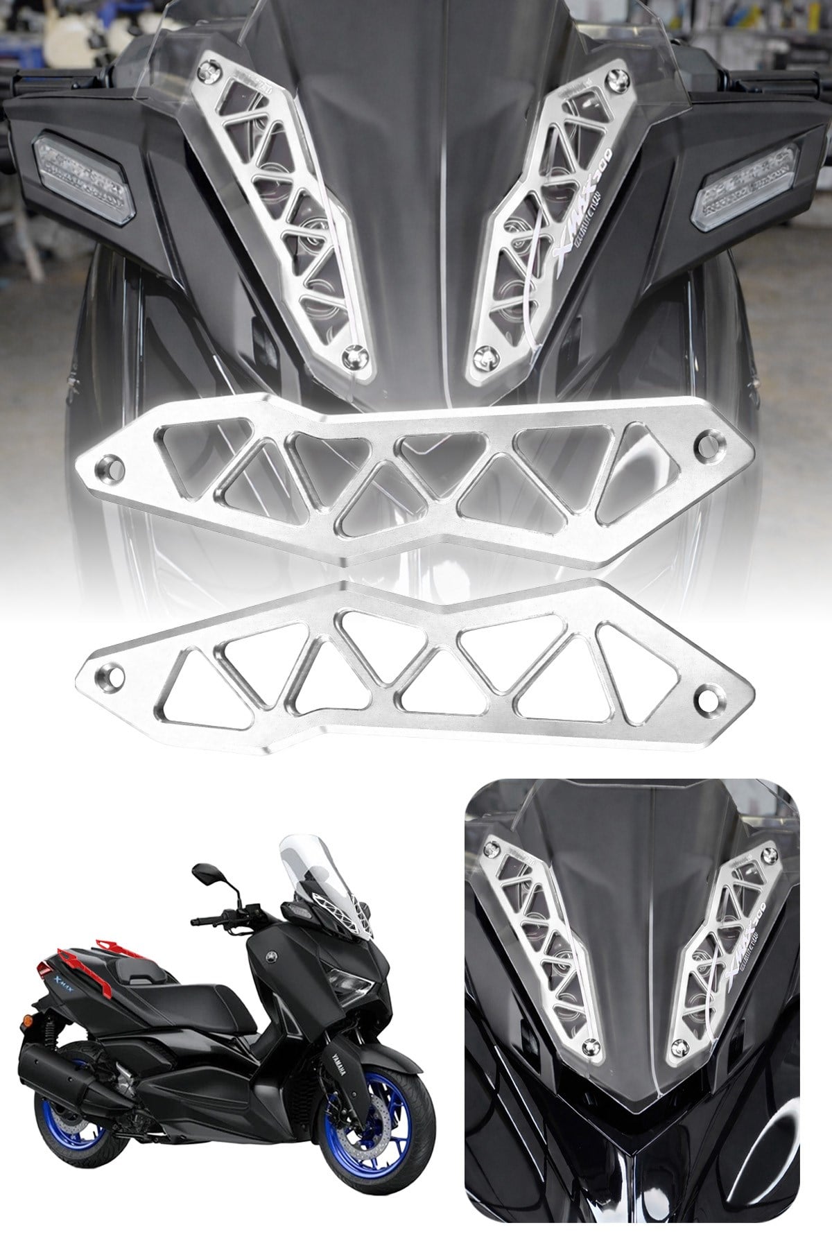 Yamaha Xmax Uyumlu Ön Cam Braketi 2018-2023 Cnc Titanyum
