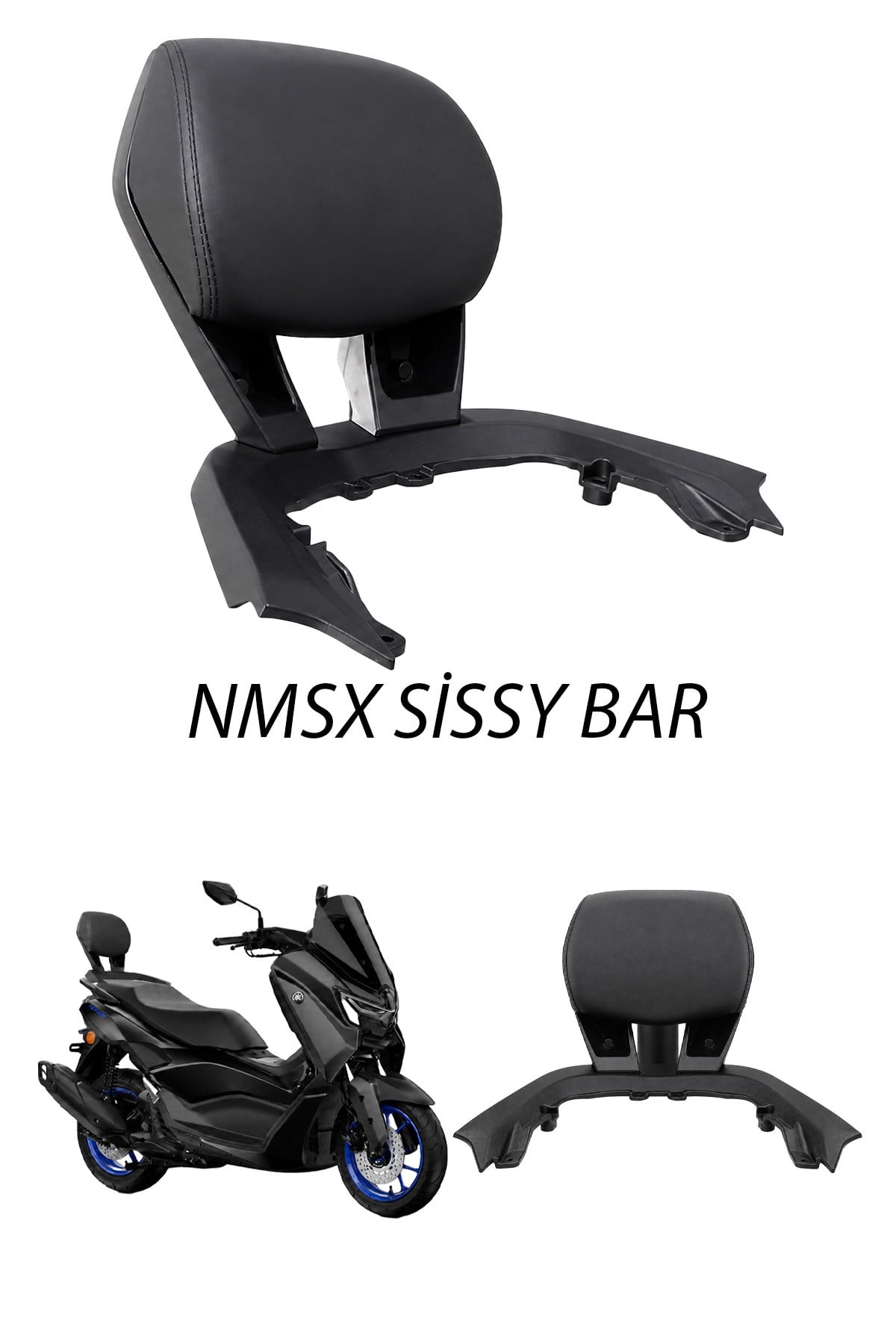 Yamaha Xmax Uyumlu Sisy Bar Sırt Dayama 2023-2025 Siyah
