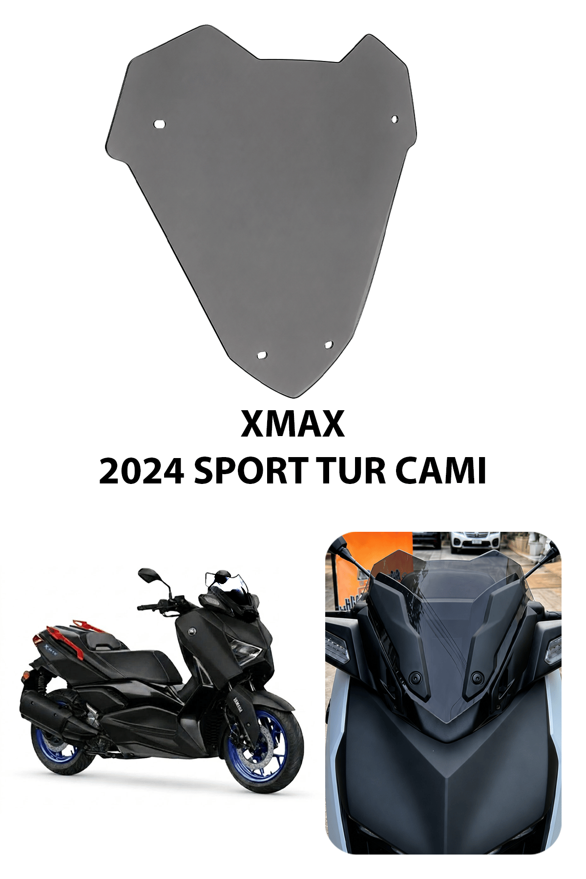 Yamaha Xmax Uyumlu Sport Tur Camı 2024 Füme