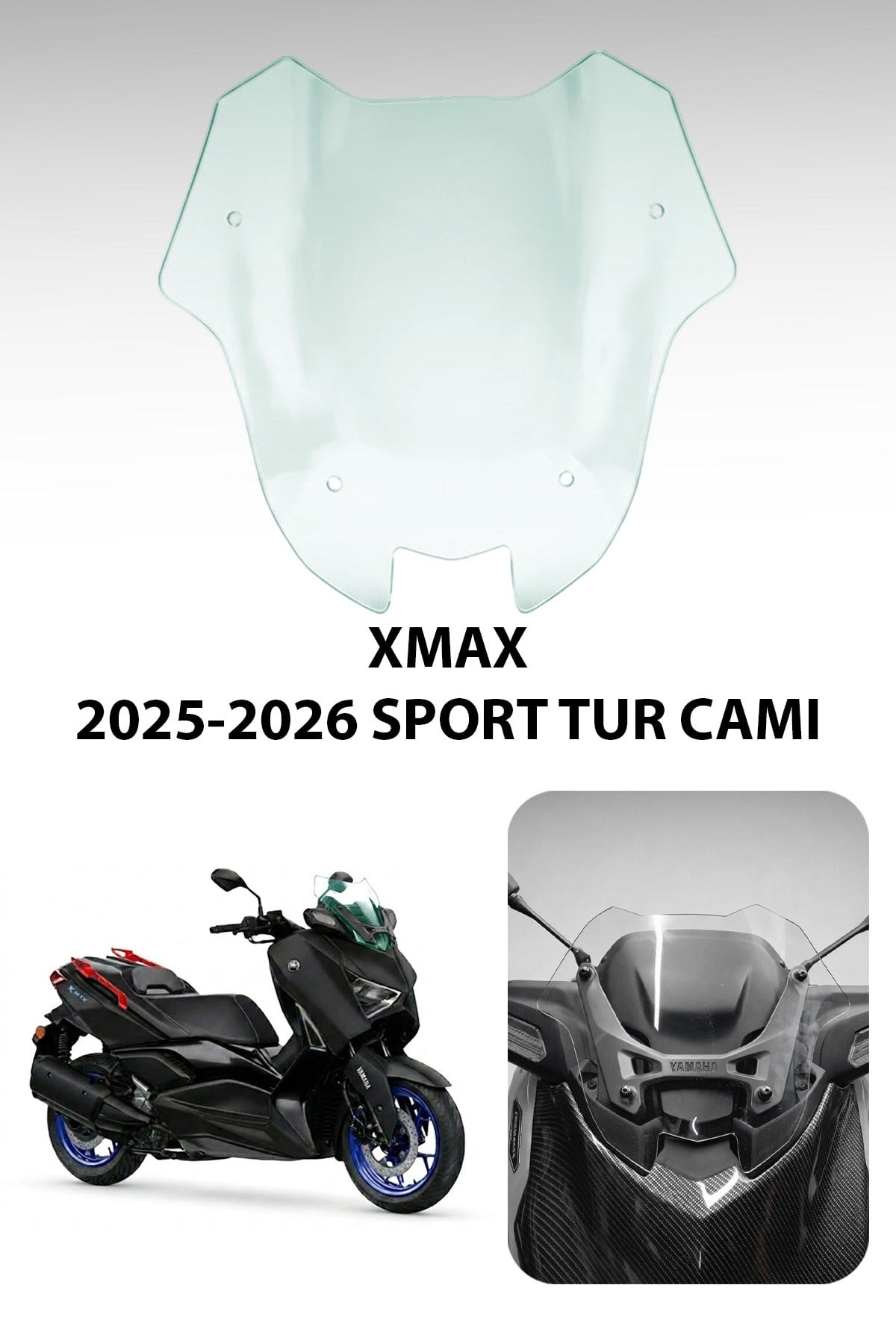 Yamaha Xmax Uyumlu Sport Tur Camı 2025-2026 Yeşil