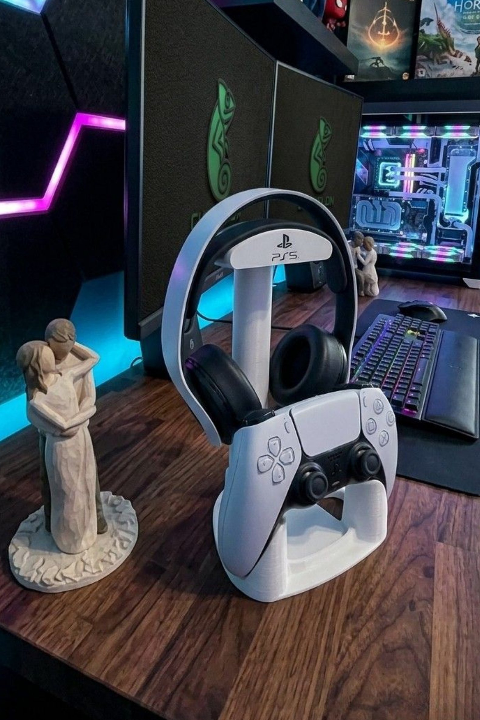 2'si 1 Arada PS5 Kulaklık ve Dualsense Tutucu Oyuncu Standı 