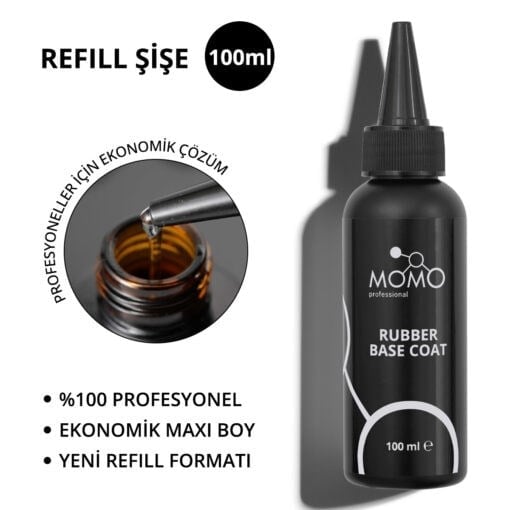 Momo Rubber Base Coat 100ml. Refil Şişe