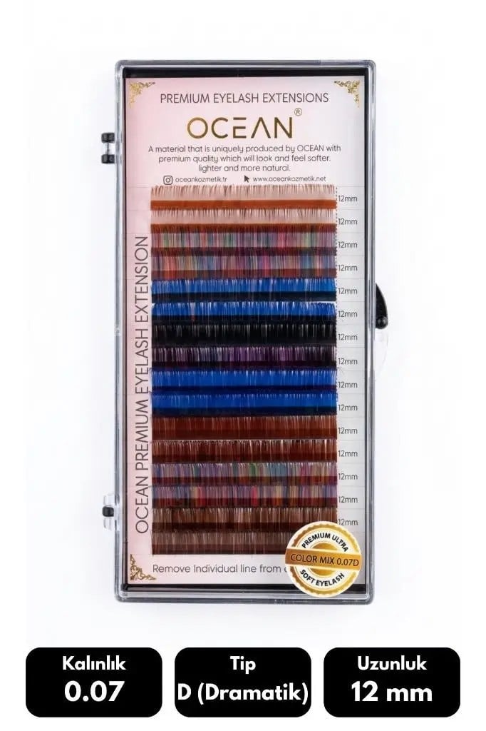Ocean Renkli Mix İpek Kirpik 0.07D ASU-1503