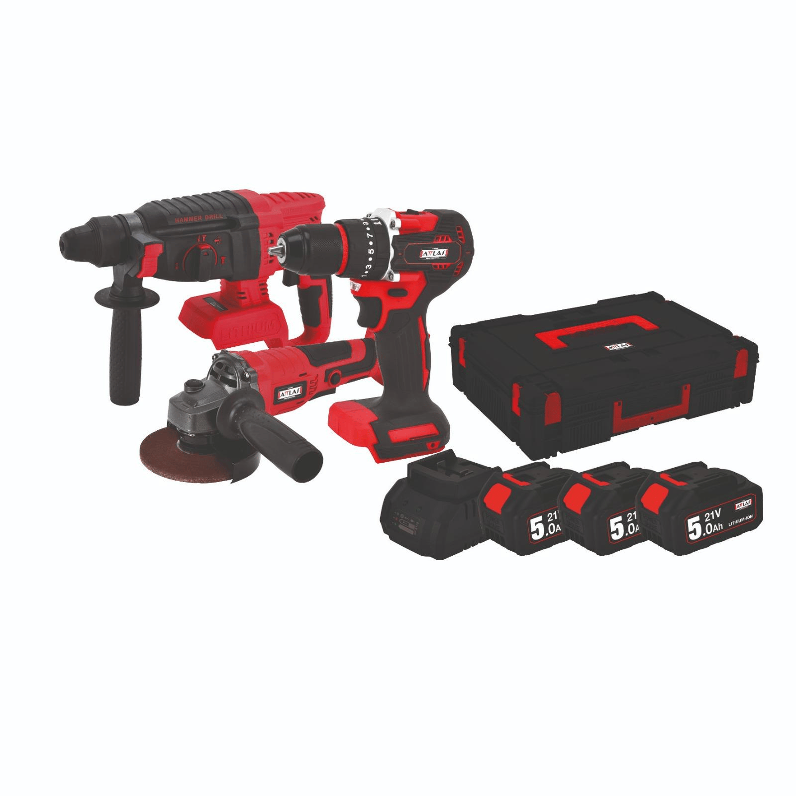 ATTLAS 3 LÜ SET KÖMÜRSÜZ KOMBO MATKAP+TAŞLAMA+KIRICI - DELİCİ ATB 21 A0104170
