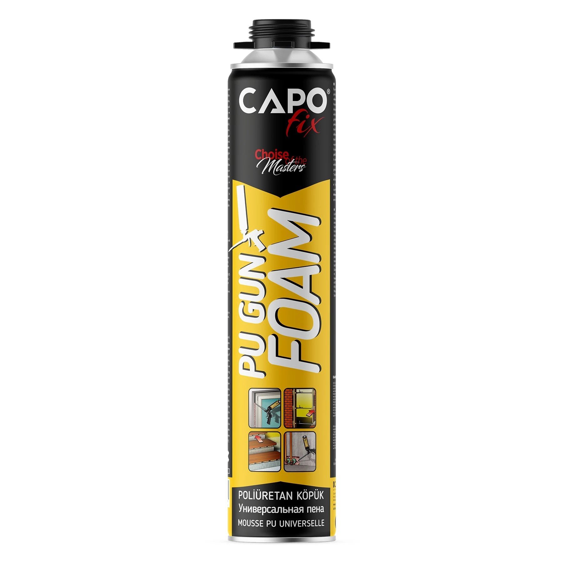 CAPOFİX PU KÖPÜK 750ML-850GR MANUAL&GUN-ATEŞE DAYANIKLI KÖPÜK