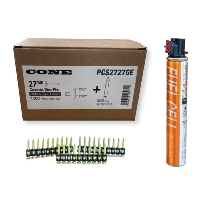CONE 2.7x27mm TABANCA ÇİVİSİ+GAZ KARTUŞ (1000 ADET)