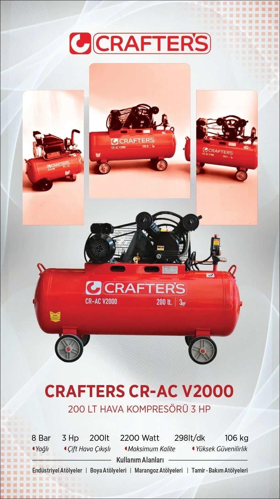 CRAFTERS KOMPRESÖR 200LT 3HP