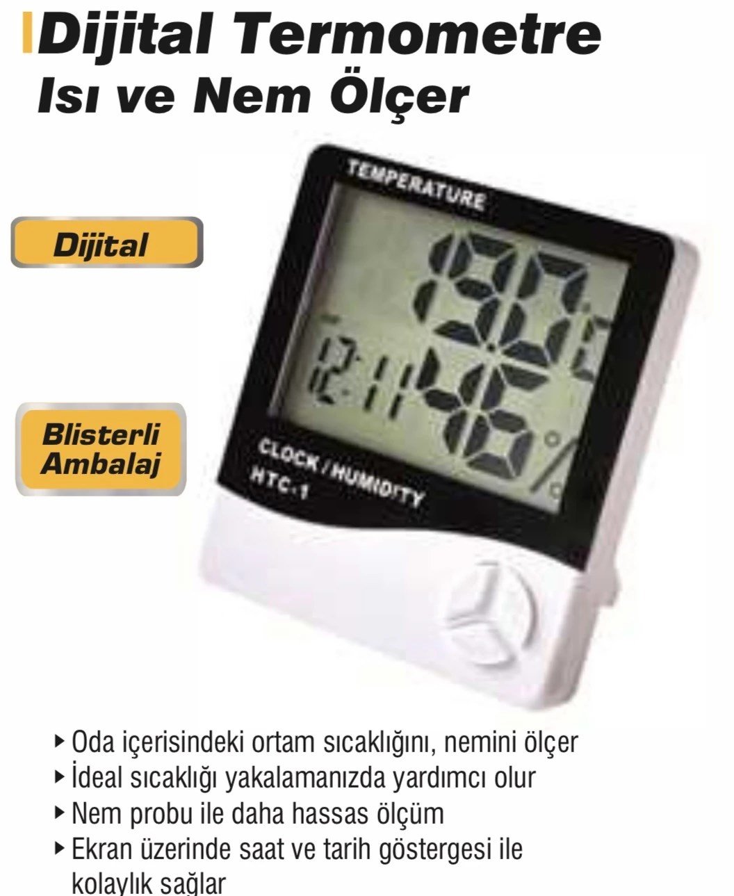 Dijital Termometre Isı ve Nem Ölçer