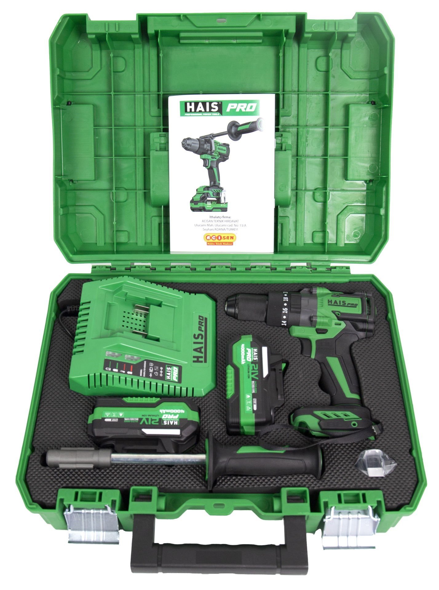 HAISPRO Profesyonel Darbeli Matkap 21 V 4.0 Ah Çift Akülü RB-DB2109