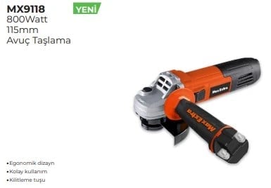 MAX EXTRA ELEKTRİKLİ AVUÇ TAŞLAMA 115MM MX9118