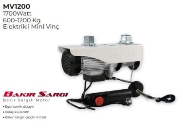 MYTOL ELEKTRİKLİ VİNÇ 600-1200KG MV1200
