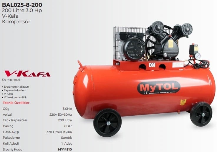 MYTOL KOMPRESÖR 200LT MY14310