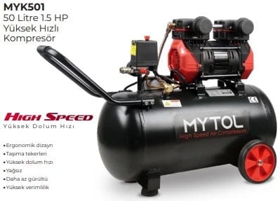 MYTOL KOMPRESÖR YÜKSEK HIZLI 50LT 1.5HP MYK501