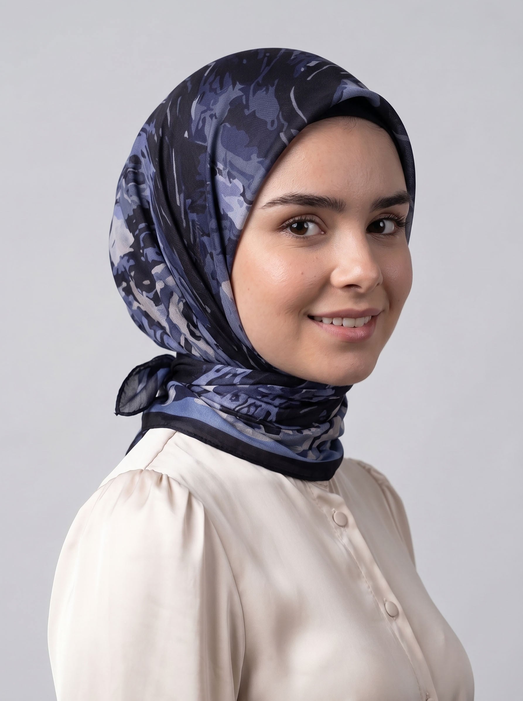 Dalgalı Desenli Eşarp - Atlas
