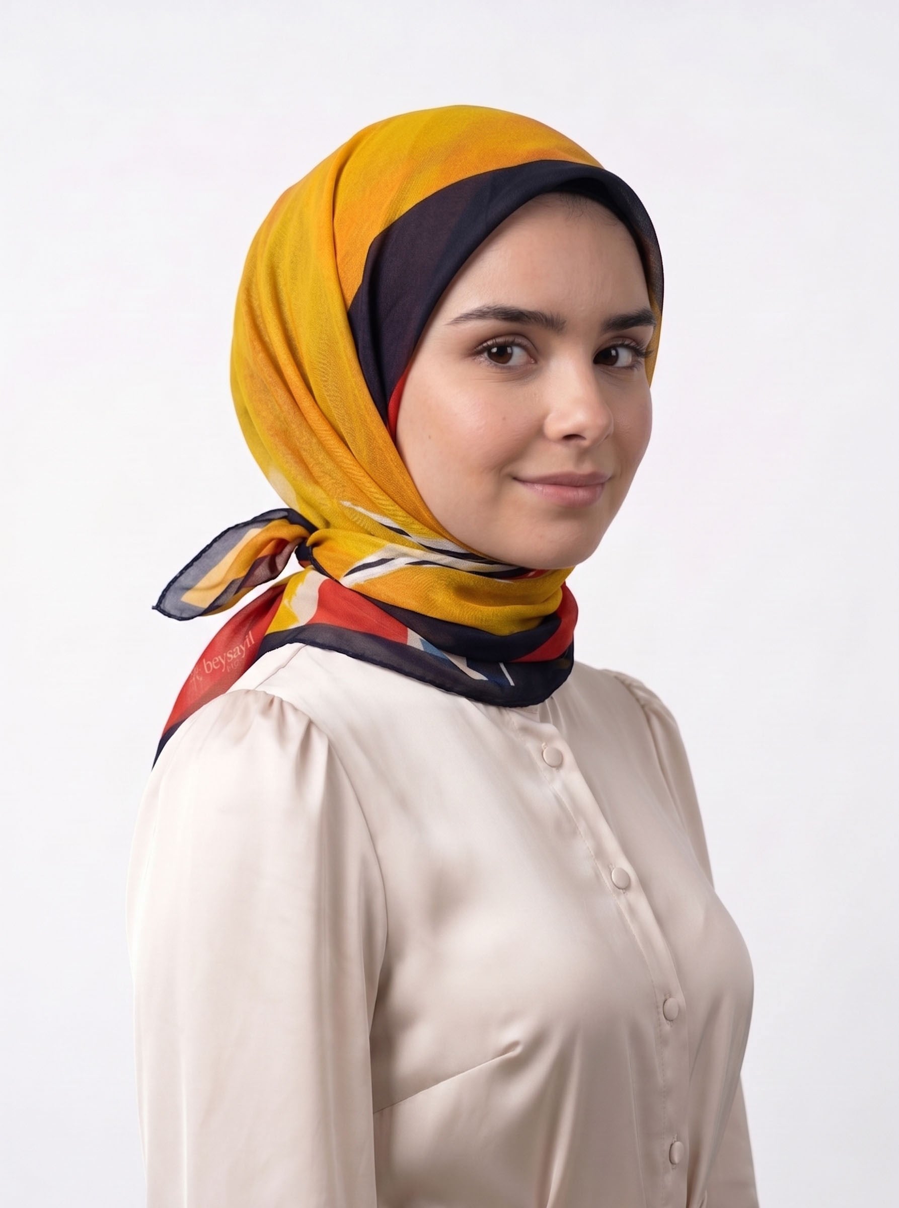 Desenli Pamuk Eşarp - Akis