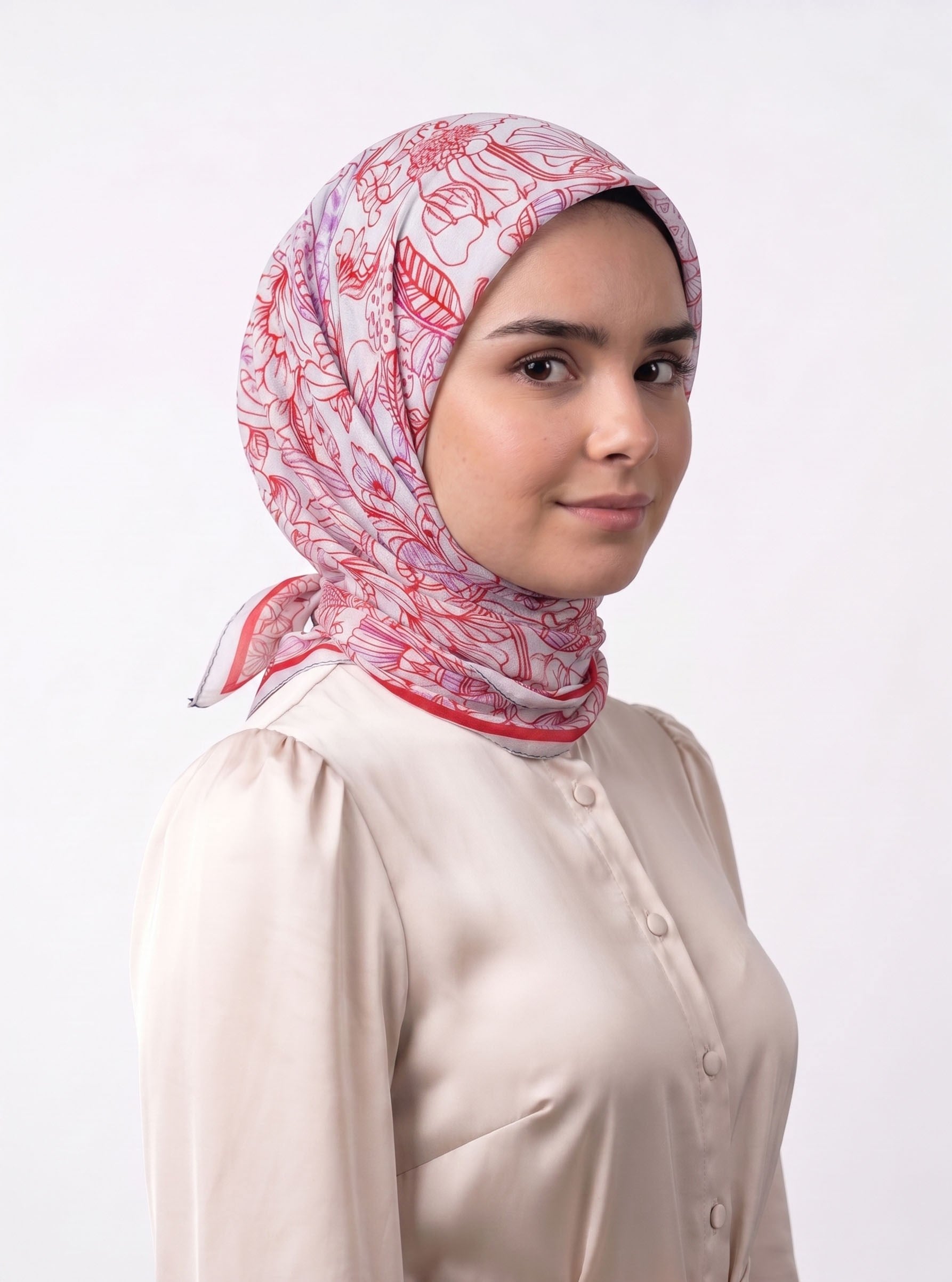 Desenli Pamuk Eşarp - Lalin