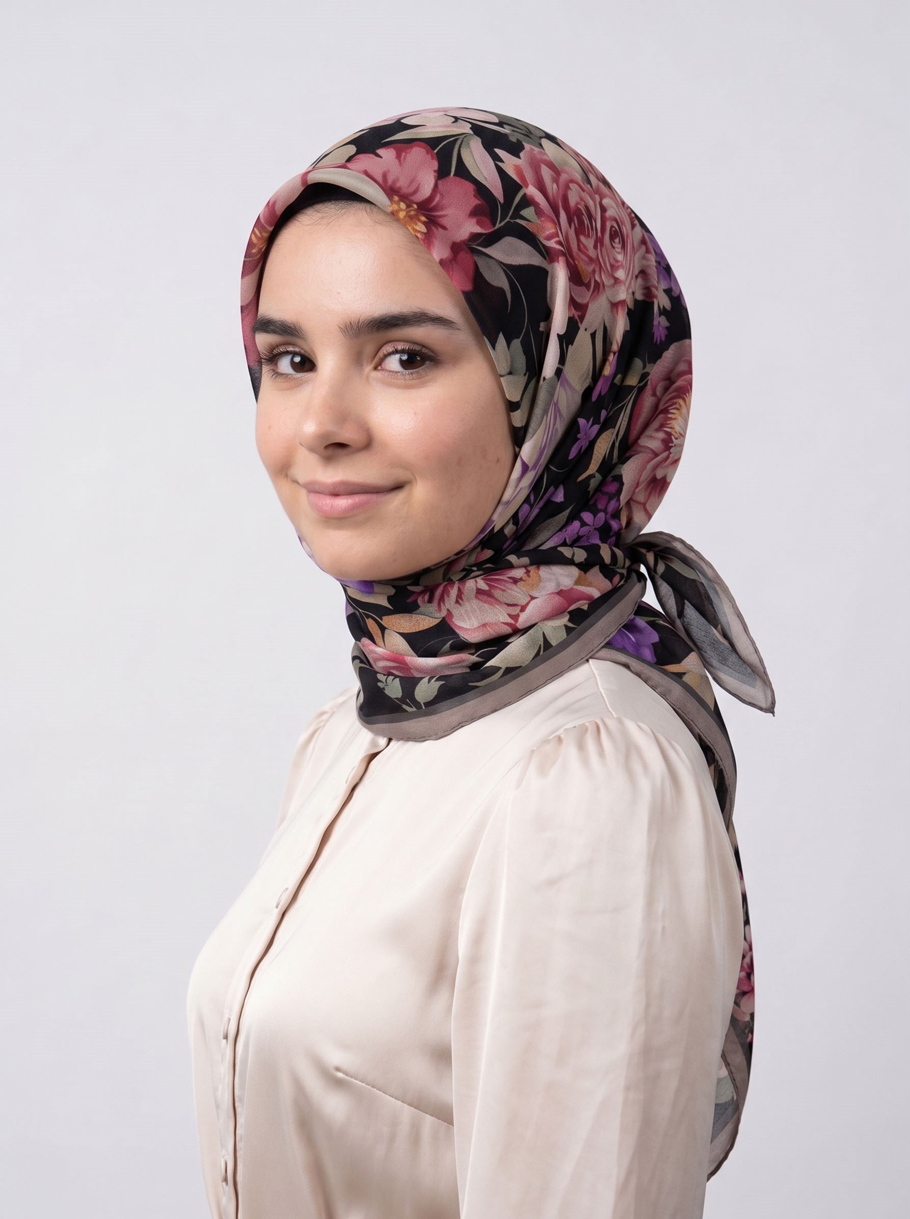 Desenli Pamuk Eşarp - Lustre