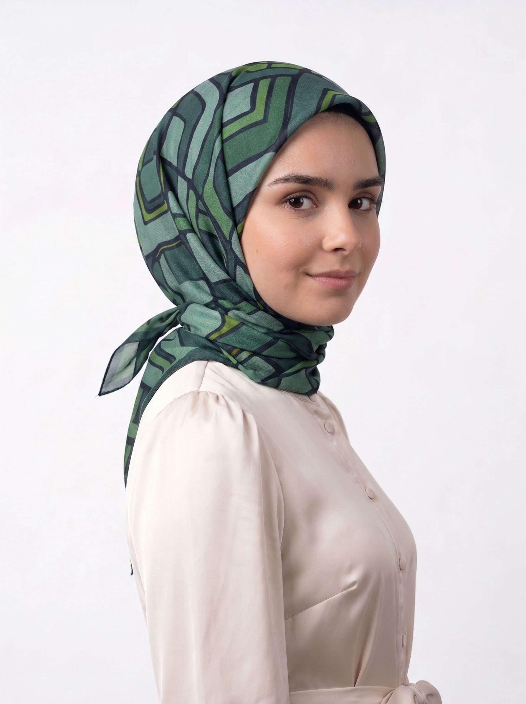 Desenli Pamuk Eşarp - Prizma