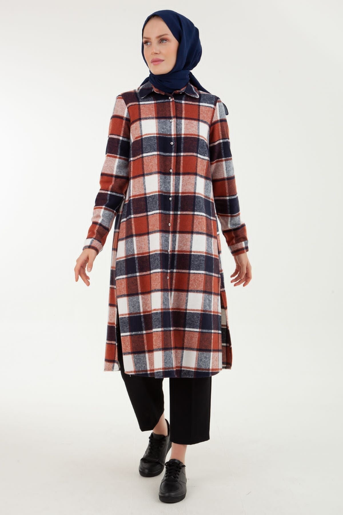 ARMİNE TREND Oduncu Model Tunik-Kiremit 23KT410