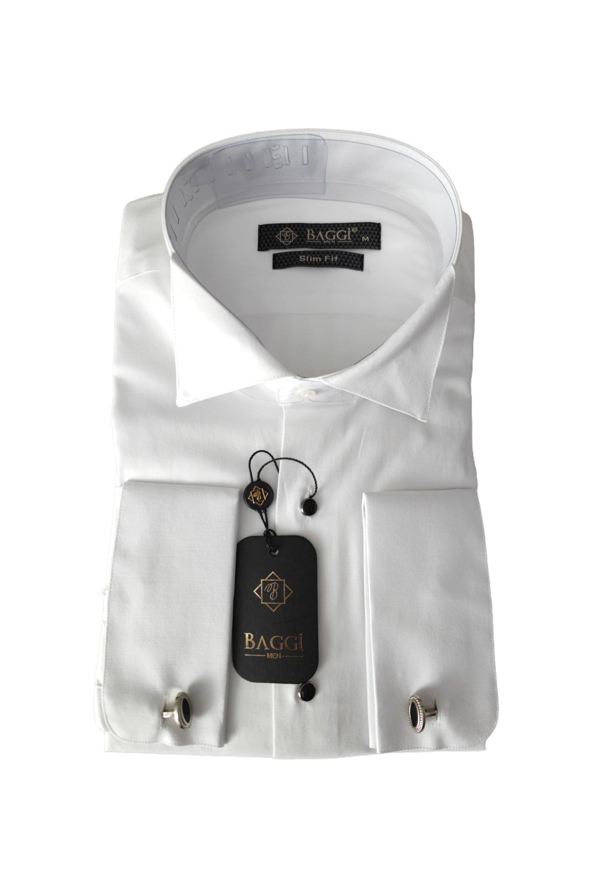 Baggi AtaYaka Slim Fit Metal Düğmeli %100 Pamuk Gömlek