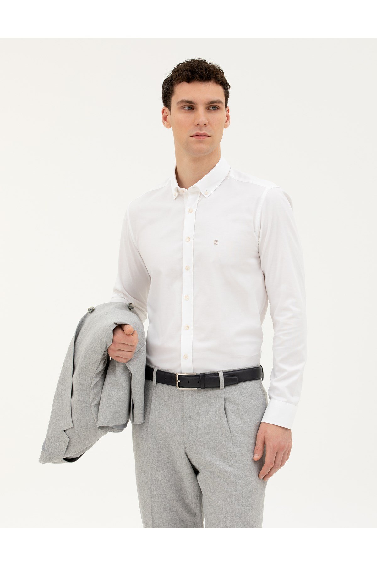 Beyaz Slim Fit Uzun Kollu Gömlek