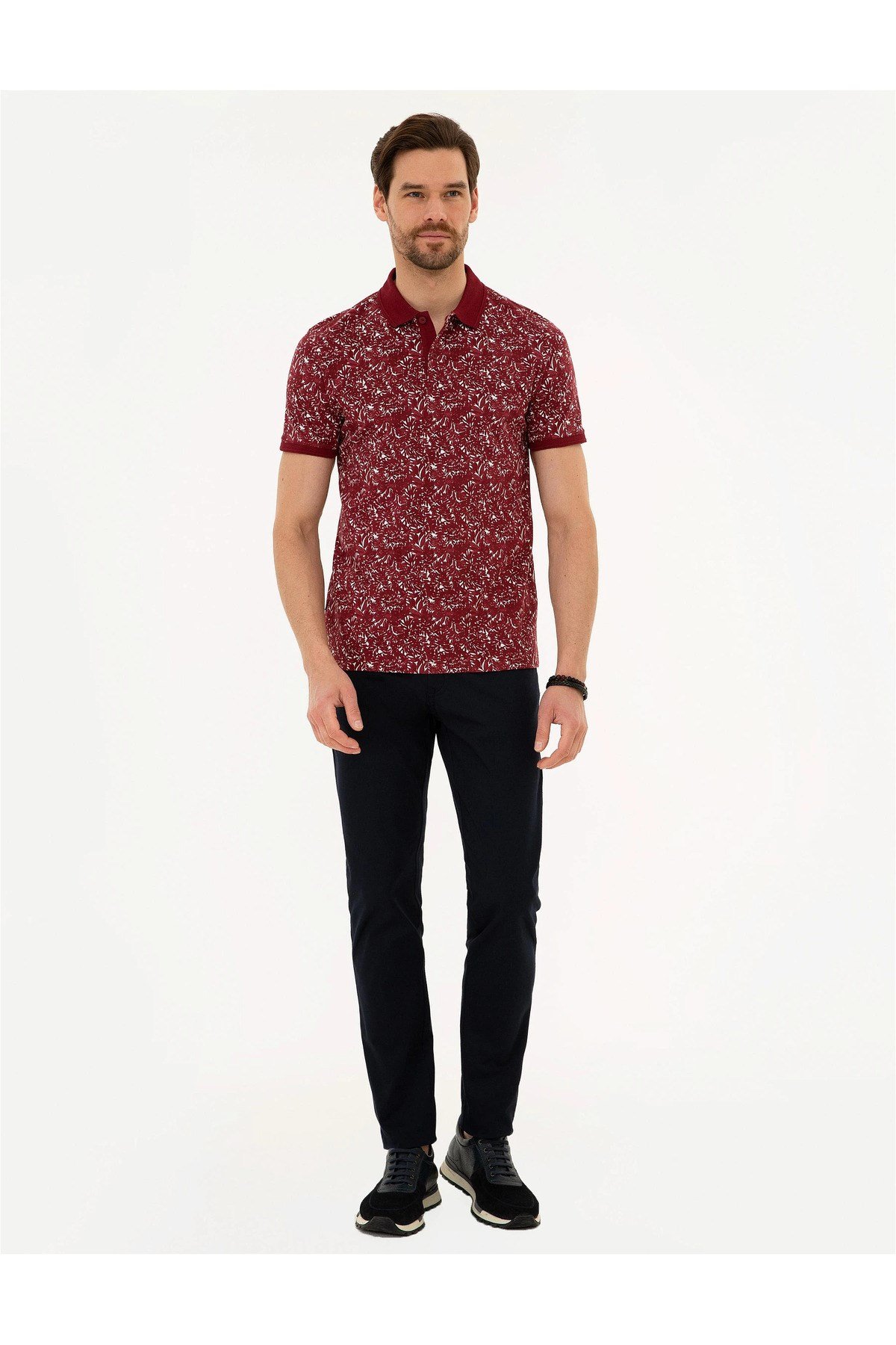 Bordo Slim Fit Polo Yaka T-Shirt G021GL011.000.990800.VR014