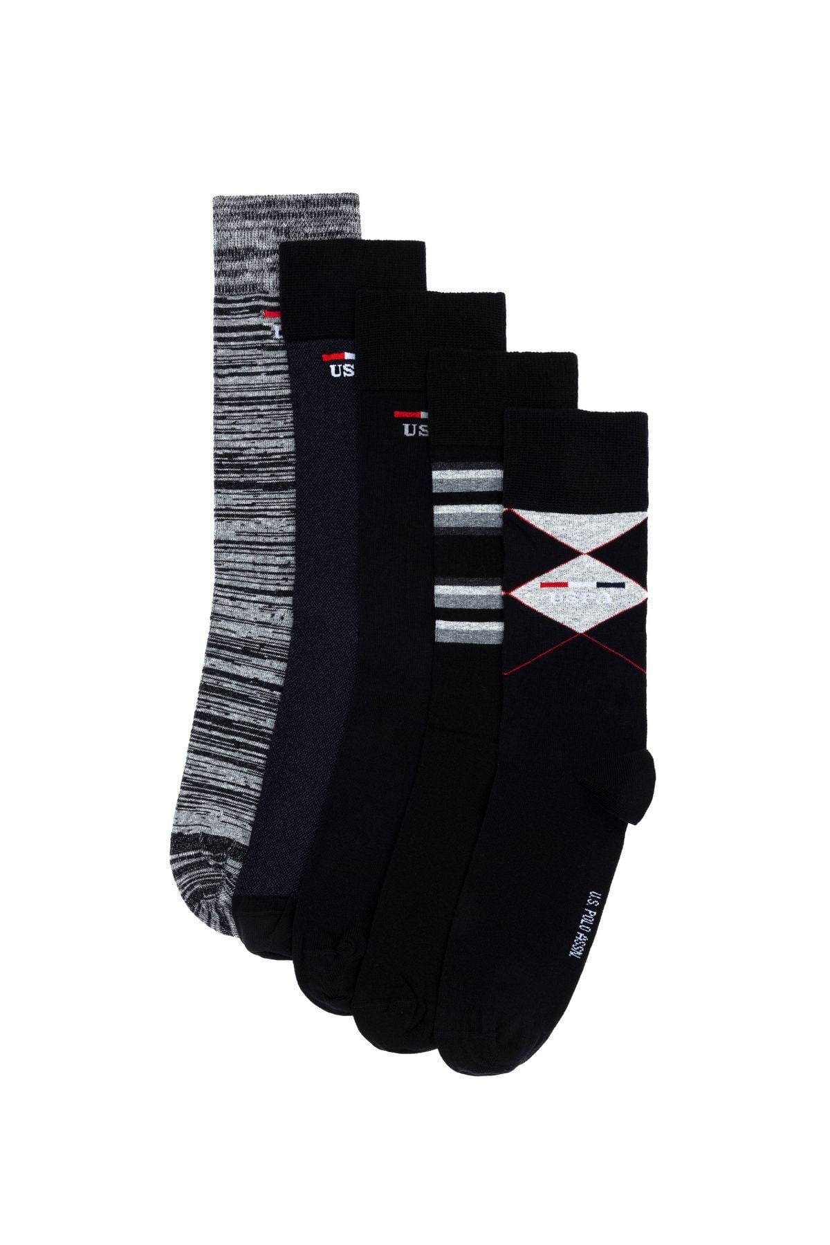 Erkek 5'LI PAKET SİYAH ÇORAP GEUS 40-44