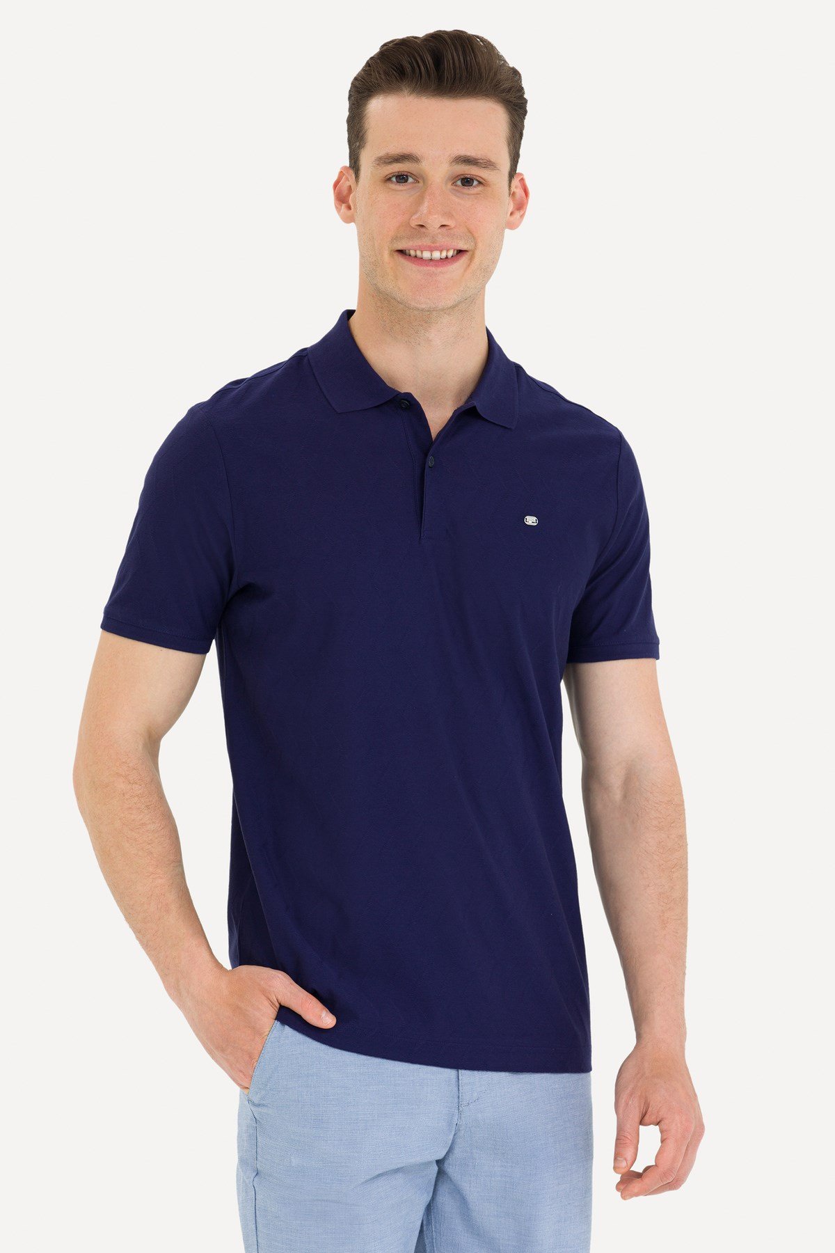 Erkek Lacivert Polo Yaka Tişört 50263351-vr033