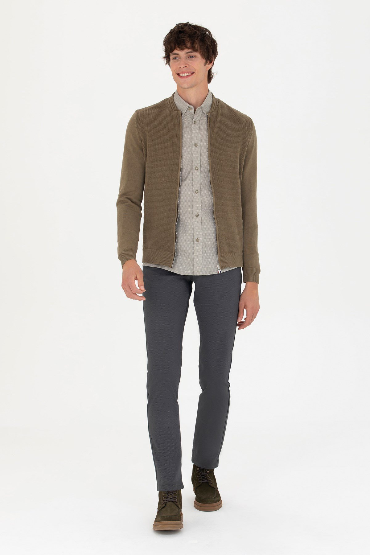 Erkek Slim Fit Antrasit Kanvas / Chino Pantolon 50275582-VR006