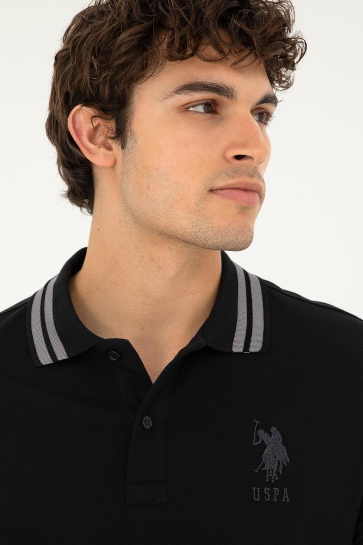 GSD01IY024 Siyah Erkek Polo Yaka T-shirt 1792252